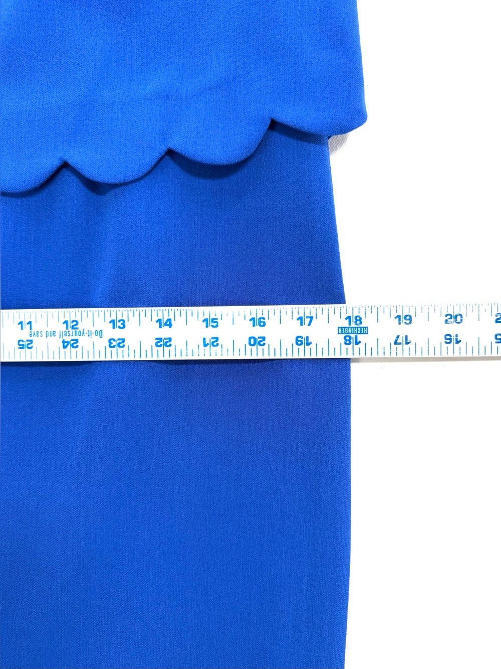 Saks Fifth Avenue Black label Royal Blue Scalloped Layer Shift Dress Size 2 - Picture 8 of 14